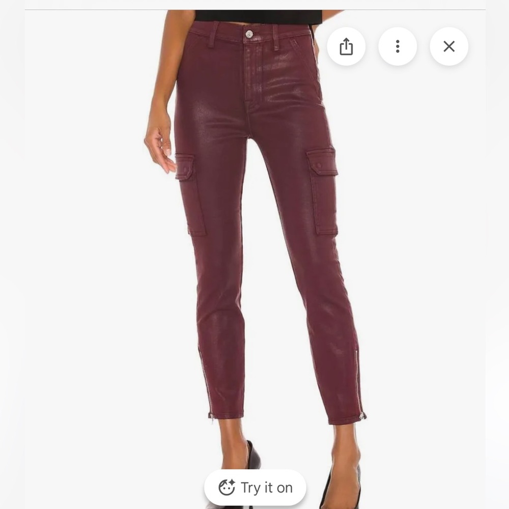 7 For All Mankind Burgundy Skinny Cargo Pants size 27